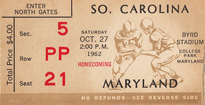 1962 South Carolina Gamecocks at Maryland Terrapins