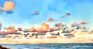 galveston beach sunset art