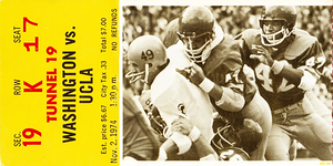 1974 UCLA Bruins at Washington Huskies Ticket Art