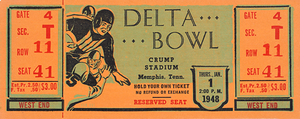 1948 Delta Bowl Ticket Wall Art