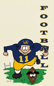 1960s West Virginia Football Cartoon Art