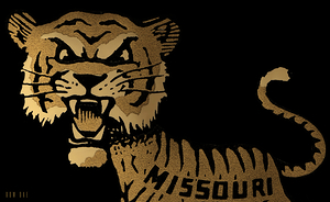 vintage missouri tiger decal art