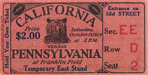 1929 California Golden Bears at Penn Quakers