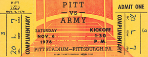 1976 Army Cadets at Pitt Panthers