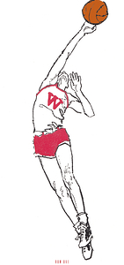 wisconsin basketball player art sketch