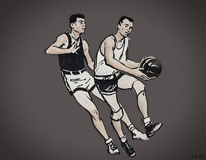 1957 basketball art remix