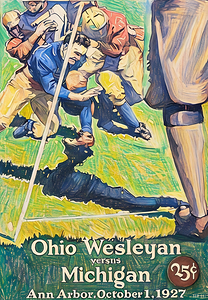 1927 Michigan vs. Ohio Wesleyan Football Cover Art