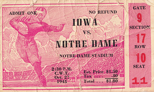 1945 Iowa Hawkeyes at Notre Dame Fighting Irish