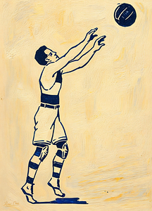 1921 Basketball Shot Art