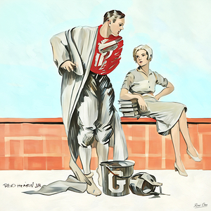1930s Georgia Football Player Art by Reid Hearn Jr.