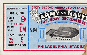 1961 Army vs. Navy Football Ticket Wall Art