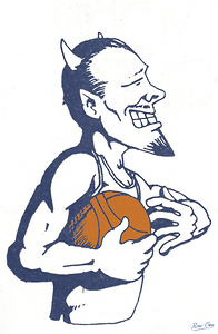 1970s Duke Blue Devil Basketball Art