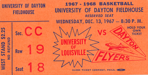 1967 Louisville Cardinals at Dayton Flyers Basketball