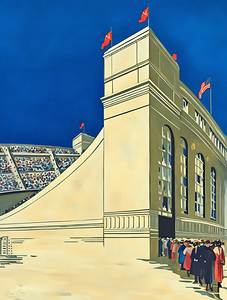 1920s Nebraska Memorial Stadium Art