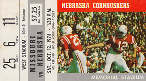 1974 Nebraska vs. Missouri Football Ticket Art