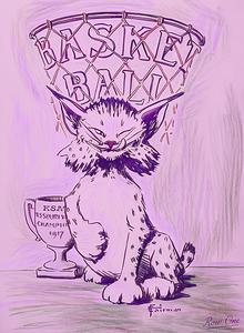 1917 Kansas State Wildcats Basketball Art