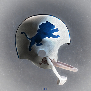 1963 Detroit Lions Football Helmet Art