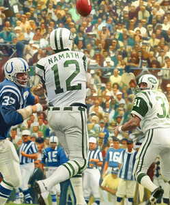 Joe Namath Unloads a Pass  by Row One Brand