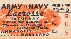 1939 Army Navy Lacrosse Ticket Wall Art