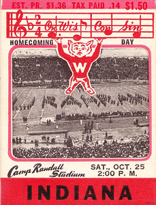 1941 Wisconsin vs. Indiana Football Ticket Art