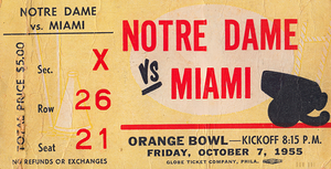 1955 Notre Dame Fighting Irish at Miami Hurricanes