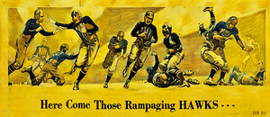 1930s Iowa Hawkeyes Vintage Football Art