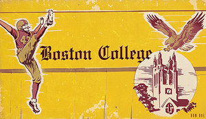 1960 boston college ticket remix art