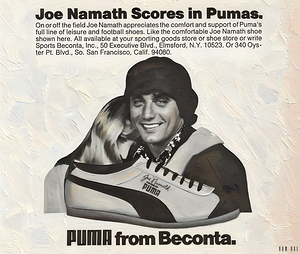 1972 puma ad joe namath