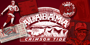 Vintage Alabama Football Memorabilia Collage Art