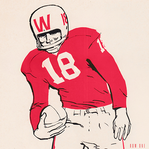 1966 wisconsin badger football player art