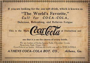 Early 1900s Coca-Cola Ad Athens Georgia