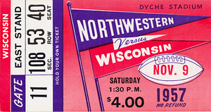 1957 Wisconsin Badgers at Northwestern Wildcats