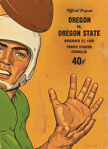 1958 Oregon vs. Oregon State Football Cover Art Remix