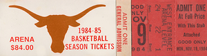 1984 Texas Longhorns Basketball Season Ticket Book Art