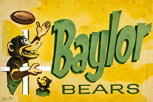 1950s Baylor Bears Football Cartoon Remix