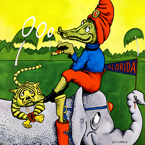 1956 Florida Gator Cartoon Art by Parramore
