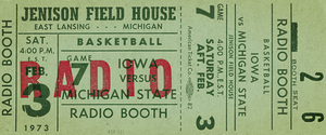 1973 Iowa Hawkeyes at Michigan State Spartans Basketball Radio Booth