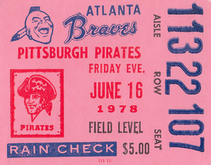 1978 Pittsburgh Pirates at Atlanta Braves