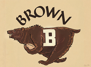 Vintage Brown Bears Football Art
