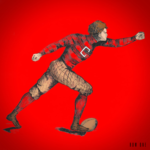 Early 1900s Georgia Football Player Art Remix