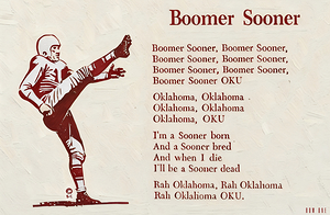 1950s Boomer Sooner Lyrics & Oklahoma Art