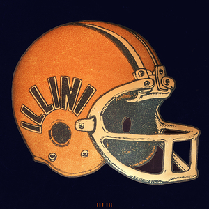 1979 illinois football helmet art remix