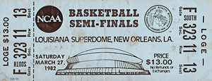 1982 NCAA Mens Basketball Semi Finals Ticket Art