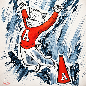 1940s Arizona Wildcat Cartoon Art