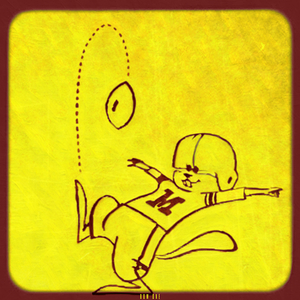 1980s Minnesota Gopher Football Cartoon Art