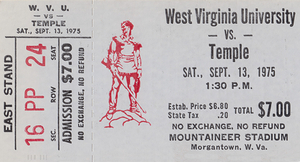 1975 Temple Owls at West Virginia Mountaineers