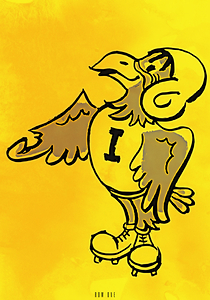 1950s Iowa Hawkeyes Cartoon Art