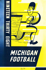 1938 Michigan Football Art Remix