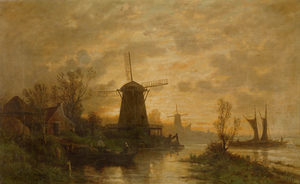 1867 Art: Windmills in Schiedam 