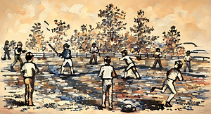 Late 1800s Baseball Art Remix